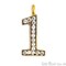 Cubic Zirconia Number Pendants, Gold Vermeil Pave Charms, Bracelet and Necklace CZ Pendants, Real CZ Gems, GemMartUSA (CHWS_M)